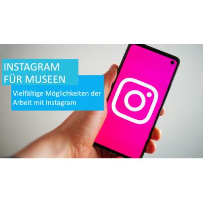 Instagram Logo mit der Überschrift: Vielfältige Möglichkeiten der Arbeit mit Instagram